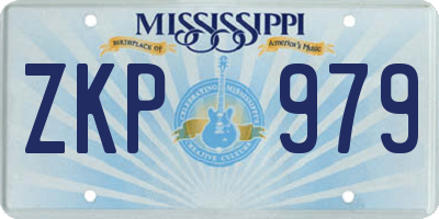 MS license plate ZKP979