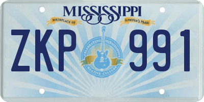 MS license plate ZKP991