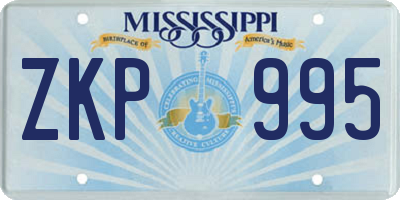 MS license plate ZKP995
