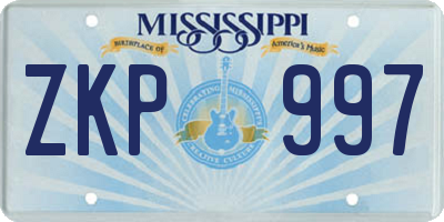 MS license plate ZKP997
