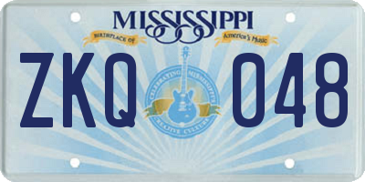 MS license plate ZKQ048