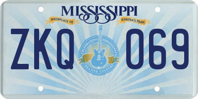MS license plate ZKQ069