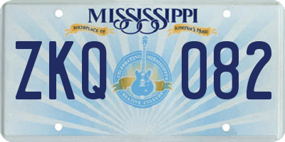 MS license plate ZKQ082
