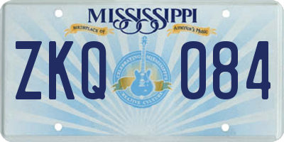 MS license plate ZKQ084