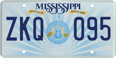 MS license plate ZKQ095