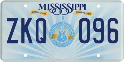 MS license plate ZKQ096