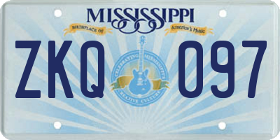 MS license plate ZKQ097