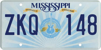MS license plate ZKQ148