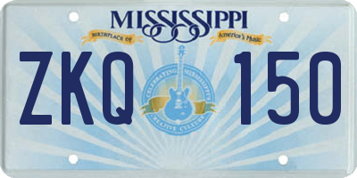 MS license plate ZKQ150