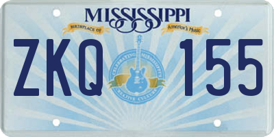 MS license plate ZKQ155