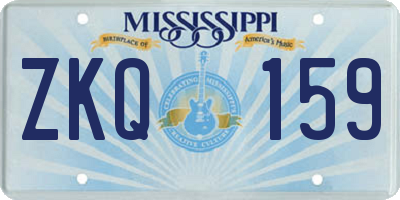MS license plate ZKQ159