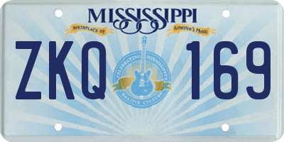MS license plate ZKQ169