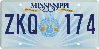 MS license plate ZKQ174