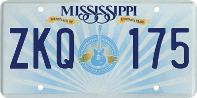 MS license plate ZKQ175