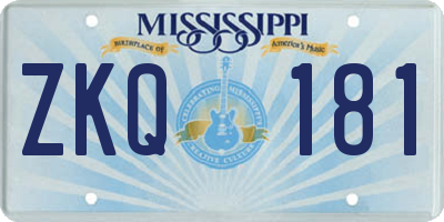 MS license plate ZKQ181