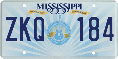 MS license plate ZKQ184