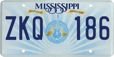 MS license plate ZKQ186