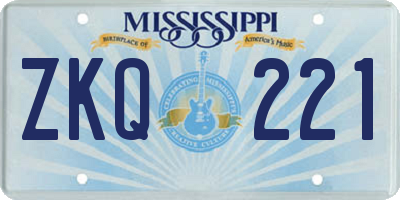 MS license plate ZKQ221
