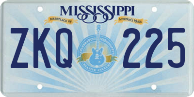 MS license plate ZKQ225