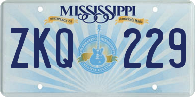 MS license plate ZKQ229