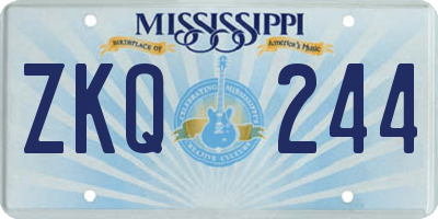 MS license plate ZKQ244