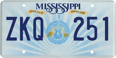 MS license plate ZKQ251