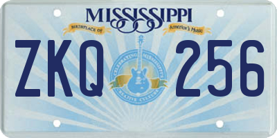 MS license plate ZKQ256