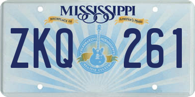 MS license plate ZKQ261
