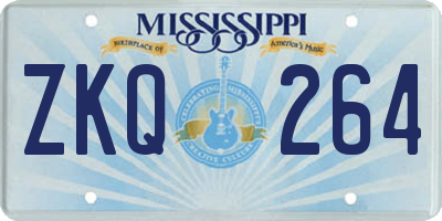 MS license plate ZKQ264