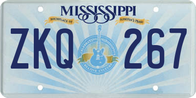 MS license plate ZKQ267