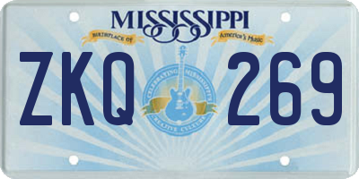 MS license plate ZKQ269