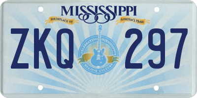 MS license plate ZKQ297