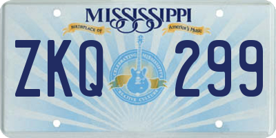 MS license plate ZKQ299