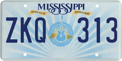 MS license plate ZKQ313