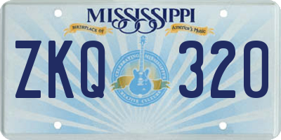MS license plate ZKQ320