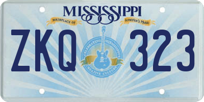 MS license plate ZKQ323