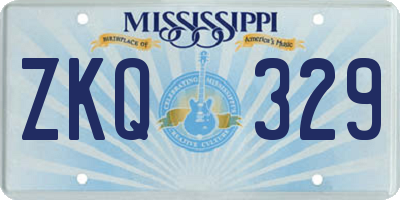 MS license plate ZKQ329