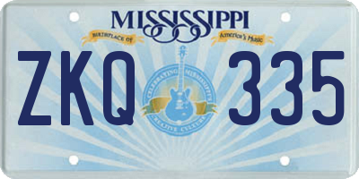 MS license plate ZKQ335