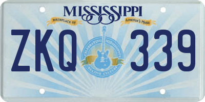 MS license plate ZKQ339