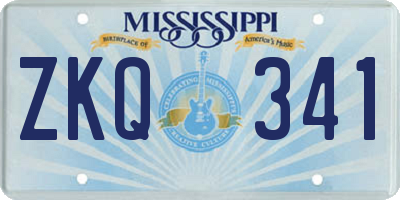 MS license plate ZKQ341