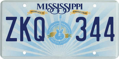 MS license plate ZKQ344