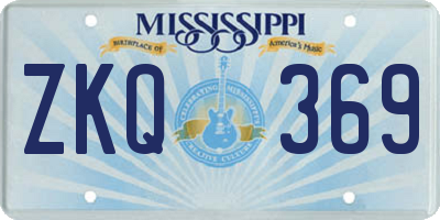 MS license plate ZKQ369