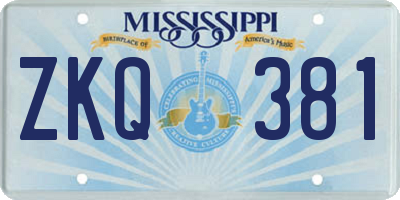 MS license plate ZKQ381