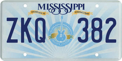 MS license plate ZKQ382
