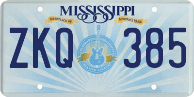 MS license plate ZKQ385