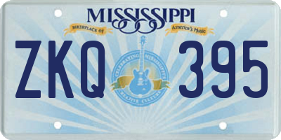 MS license plate ZKQ395