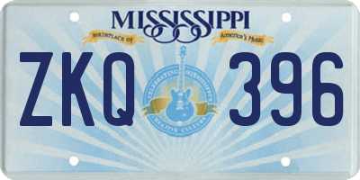 MS license plate ZKQ396