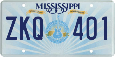 MS license plate ZKQ401