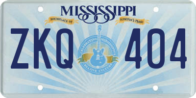 MS license plate ZKQ404