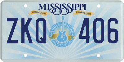 MS license plate ZKQ406